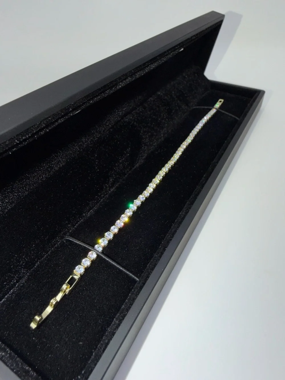 Gold Tennis Bracelet - 3mm - Picture 1 of 6